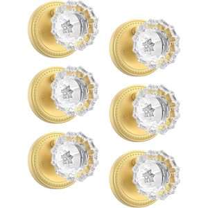 Asidrama 6 Pack pesante Privacy vetro cristallo oro pomelli porta interni camera da letto mobili da bagno maniglie sinistra lato destro