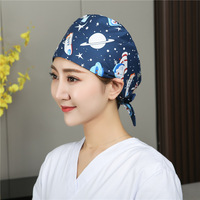 Chapeau d'opération d'hôpital unisexe en coton pur tissé imprimé, pour médecins et infirmières, turban anti-huile, bonnet de nuit, en stock, marque