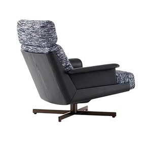 Sillón giratorio italiano moderno respaldo alto Silla de salón de lujo cubierta de lino de tela <span class=keywords><strong>para</strong></span> vestíbulo del Hotel Villa sala de estar ejecutiva - Product Image 2