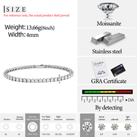 Bracelet Tennis en Acier Inoxydable 316L Plaqué Or Éclat Éternel avec Diamants Moissanite VVS, Étanche, Vente en Gros, Bijoux Quotidiens