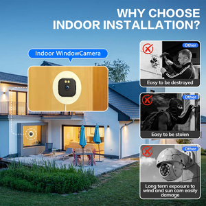 กล้องวงจรปิดอัจฉริยะ 2K พร้อมระบบตรวจจับมนุษย์ด้วย AI ป้องกันแสงสะท้อน มองเห็นในเวลากลางคืน รองรับ WiFi แบบดูอัลแบนด์ 2.4G/5G ติดตั้งบนกระจก - Product Image 4