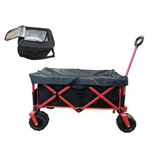 Carro de carro plegable, gran capacidad de carga, ruedas grandes, frenos, mango ajustable, resistente, portátil, rodante - Product Image 3