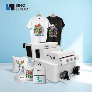 Impresión fácil de operar y tratamiento de polvo todo en uno 60cm 24 pulgadas i3200 i1600 cabezas Camiseta DTF impresora para impresión digital textil