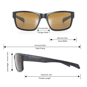 Gafas de Sol Polarizadas de Alta Calidad, Lentes de Cristal, Armazón de PC/TR, Tinte Marrón, Montura Completa, Lentes de Cristal Cómodas, Estilo Exterior, UV400 - Product Image 2