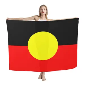 Sarong Beach Dress Indigene australische Aborigines Flagge Großhandel in Bulk Hawaiian Laval ava Sarongs für Frauen Bluse Wickel rock