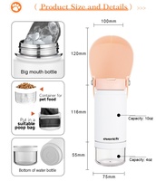 Bouteille d'eau portable pour chien pour la marche, distributeur d'eau pliable pour chien avec fond amovible tasse à boire en feuille de silicone pour chien de compagnie