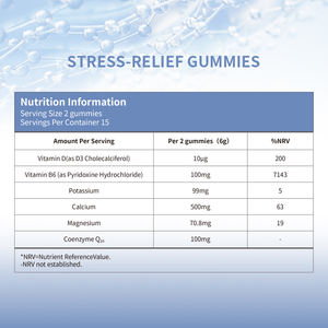 Gomitas OEM para aliviar el estrés vitamina D3 magnesio coenzima <span class=keywords><strong>Q10</strong></span> ingredientes suplemento alimenticio para adultos no para recién nacidos - Product Image 2