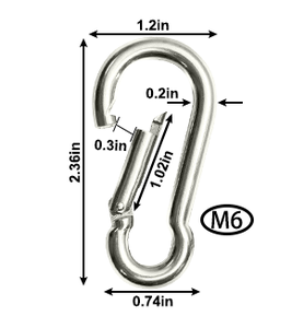 Crochets de mousqueton <span class=keywords><strong>en</strong></span> acier inoxydable 304 de haute qualité, forme de calebasse, <span class=keywords><strong>crochet</strong></span> à ressort pour l'escalade - Product Image 3