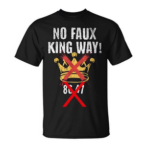 Camiseta No Faux King Way Negra 86 47 con Diseño de Corona, Camiseta Promocional - Product Image 2