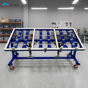 Industrial Steel Four-Wheel Movable Platform <b>Cart</b> Blue Powder Coated 2000x800mm - Product Image 1