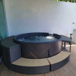 Jacuzzi Inflable Portátil para 6 Personas, Apto para Niños, <span class=keywords><strong>Piscina</strong></span> de Spa <span class=keywords><strong>Redonda</strong></span> Grande de PVC <span class=keywords><strong>con</strong></span> Calefacción y 130 Chorros de Burbujas - Product Image 3