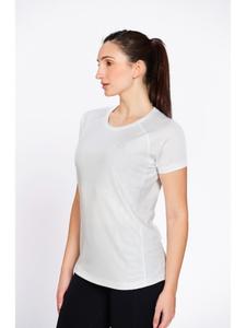 Camiseta Deportiva Blanca Sólida para Mujer de Munns & Mars con Tela de Poliéster y Diseño de Cuello Redondo para Gimnasio, Correr, Entrenamiento - Product Image 2