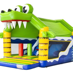 Offre Spéciale : Château <span class=keywords><strong>Gonflable</strong></span> Crocodile Personnalisé avec Toboggan pour Parcs Extérieurs - Product Image 1