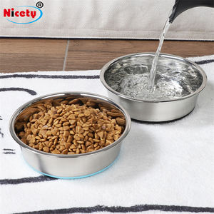Atacado arredondado aço inoxidável Pet Food <span class=keywords><strong>Bowl</strong></span> com anti-derrapante fundo vários tamanhos para gatos e cães - Product Image 2