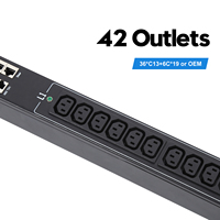 Disyuntor hidráulico electromagnético 3P 32A 36 vías C13 6 vías C19 carcasa de Metal PDU inteligente para equipos de distribución de energía