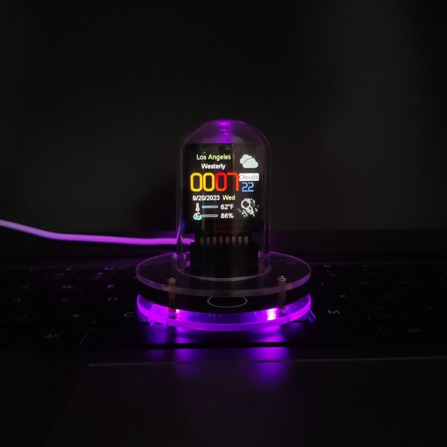 Price Tracker Smart WIFI Nixie Tube Clock Colorful Light with Temperature Humidity Weather Station Digital Clock