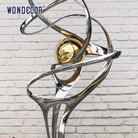 Statue abstraite moderne en acier inoxydable, décoration d'intérieur, sculpture en acier inoxydable à vendre
