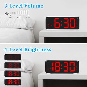 Creative Design With Phone Charging and <b>Bed</b> Shaker for Heavy Sleeper Table Clock Heavy Loud Deaf Hearing Vibrating Alarm Clock - Product Image 6