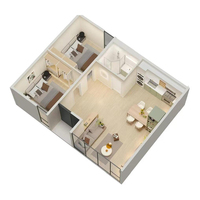 Studio Appartement Extensible Modulaire de Luxe Préfabriqué Maison Préfabriquée Granny Flat House
