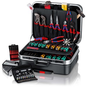 Boîte à outils grande capacité, kit de mécanique de base avec pinces, tournevis, clés et embouts pour la réparation automobile et l'usage domestique - Product Image 1