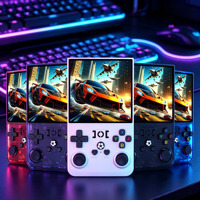 Nouvelle console de jeux rétro portable R36MAX, écran HD de 3,5 pouces, lecteur de jeux portable, mini borne d'arcade avec manettes en option