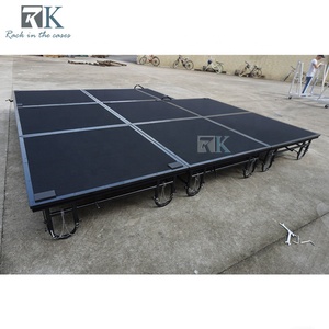 Escenario Plegable de Acero con Acabado en Alfombra Negra para Eventos al Aire Libre - Product Image 6