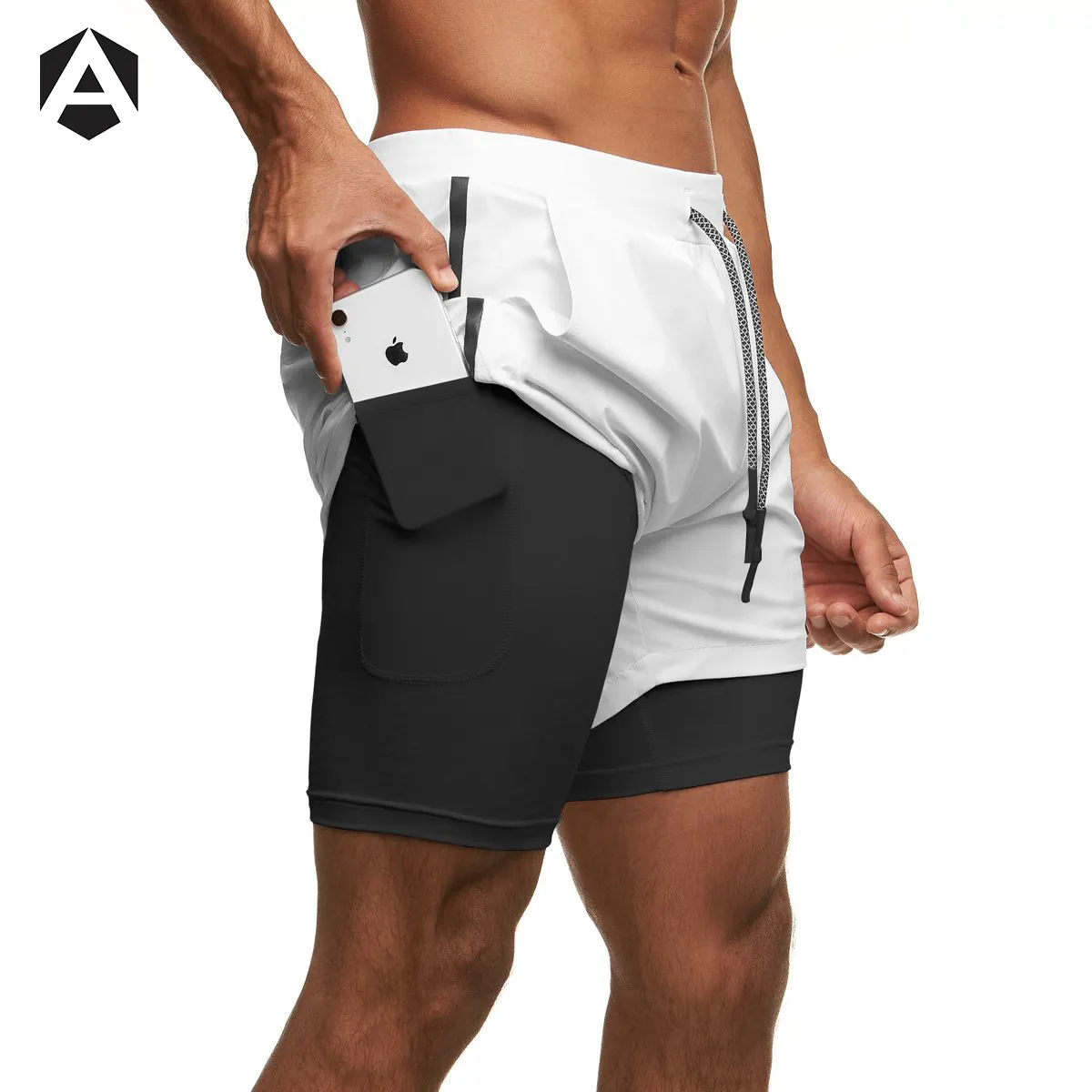 Mens Workout Shorts Sports Athletic Wear Running Training Fitness Clothing Compression Gym Shorts with Pocket