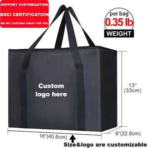 Экологически чистый изолированный продуктовый мешок, многоразовый красный изоляционный пакет 80 г/м2, простой охлаждающий термопакет для покупок - Product Image 2