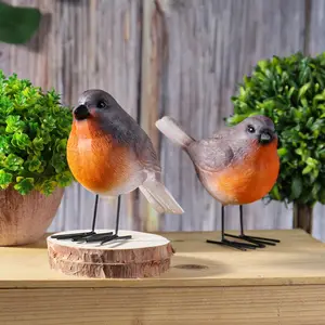 Jardinagem artefato de resina simulação decoração de pássaros jardim animais enfeites vinho armário de TV decoração Robin