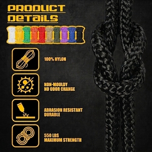 Cordes de parachute 550 lb à 10 brins, 30 m (100 pieds), corde de fixation pour tente, auvent, corde tactique, équipement de survie en extérieur - Product Image 4