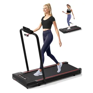 Wellshow bantalan berjalan portabel, mesin Treadmill bawah meja olahraga lipat dapat dilipat untuk penggunaan rumah