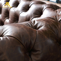 Ensemble de canapés de luxe pour salon, canapé Chesterfield classique vintage marron, best-seller