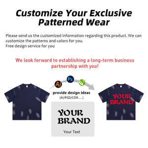 Camiseta Unisex Retro de Manga Corta 100% Algodón con Estampado de Tinta Doodle, Estilo Urbano Holgado, Efecto Salpicado de Tinta, Top de Punto para Hombre - Product Image 4