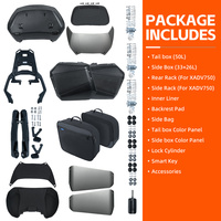 Ensemble de 3 valises latérales et top-case pour moto XADV750, 50L+33L+26L, kit de rangement bagages, coffre de moto modifié