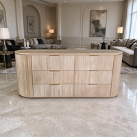 Buffet moderne de luxe de style européen, avec cadre en bois massif, placage en chêne rouge, meuble de rangement personnalisable pour la maison