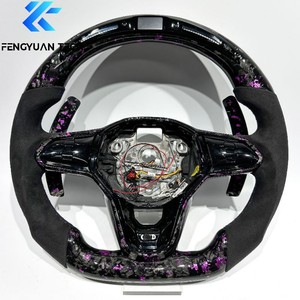 Volante in Pelle e Fibra di Carbonio per Volkswagen MK7 R Golf 7 Gti Golf7.5 Jetta Tiguan Passat <span class=keywords><strong>VW</strong></span> <span class=keywords><strong>CC</strong></span> Bora - Product Image 4