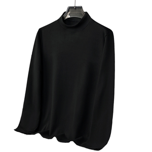 Camiseta de Manga Larga para Hombre, Color Sólido, Cuello Medio Alto, de Terciopelo, Cálida, para Otoño e Invierno, Venta al Por Mayor para Comercio Exterior - Product Image 1