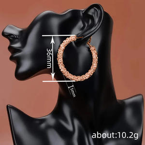 Orecchini a Cerchio in Oro Bianco E4159 con Cristalli e Strass, Gioielli Trendy da Festa per Donne - Product Image 6