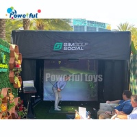 Tente gonflable de simulateur d'entraînement de golf de sport populaire avec écran de cinéma