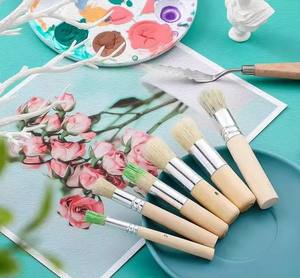 Pinceaux ronds à poils naturels pour <span class=keywords><strong>peinture</strong></span> acrylique, <span class=keywords><strong>huile</strong></span>, aquarelle, art et <span class=keywords><strong>peinture</strong></span> - Product Image 6