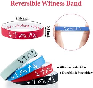 Braccialetto in Silicone con Logo personalizzato reversibile con cinturino testimone che Came morto è sorto asceso tornando in gomma braccialetto ispiratore - Product Image 3