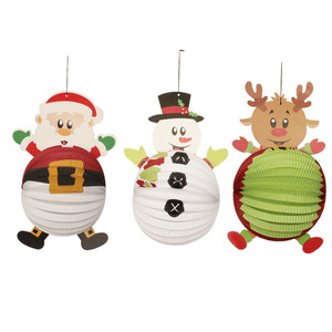 Adornos de papel con diseño de Papá Noel y muñeco de nieve, decoraciones navideñas para escaparates, estilo de dibujos animados, artesanía. - Product Image 2
