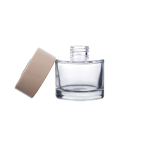 Bouteille diffuseur de parfum en verre transparente et plate de 100 ml et 150 ml, vide, avec bouchon en bois, récipient pour parfum d'ambiance, logo personnalisé
