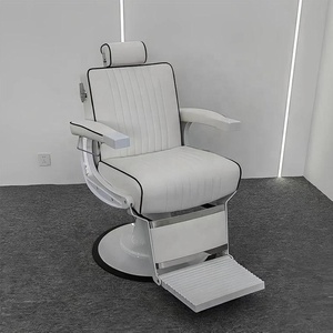 Fauteuil de Barbier en Cuir Style Vintage Moderne pour Salon de Coiffure et Usage Domestique, Mobilier de Salon de Beauté avec Fonction Hydraulique Inclinable - Product Image 1