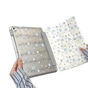 Blue <b>Star</b> Y-Fold Acrylic Tablet Case Full Coverage Simple Protective Cover for 10.2 Inch & iPad Pro 11 Inch - Product Image 3
