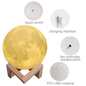 Lámpara de mesa táctil para escritorio, luz Led de noche, Luna <span class=keywords><strong>3d</strong></span>, con Bola de acrílico, Base de Abs y cargador Usb - Product Image 6