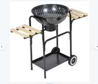 Boutique Gril sans fumée avec roues table d'appoint chariot en forme de pomme en métal sans fumée barbecue au charbon de bois pour l'extérieur