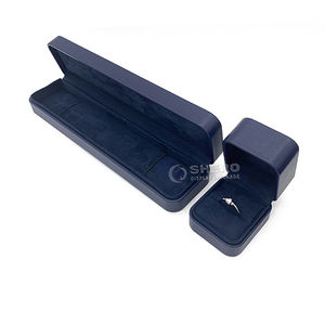 Boîtes de luxe en cuir PU bleu personnalisées de qualité supérieure pour colliers, bracelets, bagues, boucles d'oreilles, boîtes à bijoux - Product Image 2