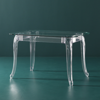 Design moderne personnalisé, table à manger carrée en acrylique transparent pour desserts et événements, en acrylique, pour banquet de mariage à vendre