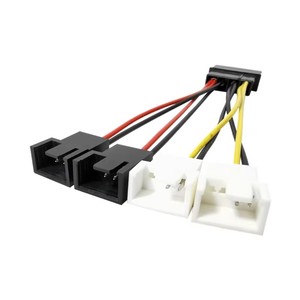 IDE Molex 4-weg ventilatorsplitterkabel, 4-pins naar 3-pins/4-pins dubbele spanning 12V/5V snelheidsregelaar voor pc-koelsysteem - Product Image 2